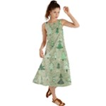 Green Christmas Trees, Cute, Doodle Summer Maxi Dress