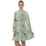 Green Christmas Trees, Cute, Doodle All Frills Dress