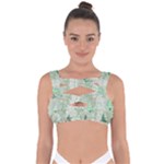 Green Christmas Trees, Cute, Doodle Bandaged Up Bikini Top