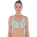 Green Christmas Trees, Cute, Doodle Cross Back Hipster Bikini Top 