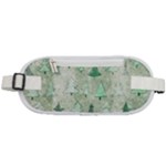 Green Christmas Trees, Cute, Doodle Rounded Waist Pouch