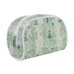 Green Christmas Trees, Cute, Doodle Make Up Case (Small)