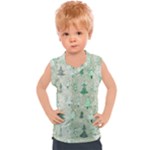 Green Christmas Trees, Cute, Doodle Kids  Sport Tank Top