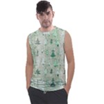 Green Christmas Trees, Cute, Doodle Men s Regular Tank Top