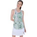 Green Christmas Trees, Cute, Doodle Racer Back Mesh Tank Top