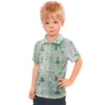 Green Christmas Trees, Cute, Doodle Kids  Polo T-Shirt