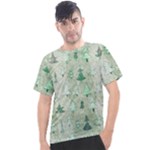 Green Christmas Trees, Cute, Doodle Men s Sport Top