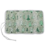 Green Christmas Trees, Cute, Doodle Pen Storage Case (L)