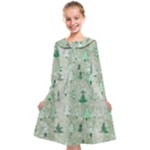 Green Christmas Trees, Cute, Doodle Kids  Midi Sailor Dress