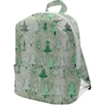 Green Christmas Trees, Cute, Doodle Zip Up Backpack