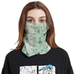 Green Christmas Trees, Cute, Doodle Face Covering Bandana (Two Sides)