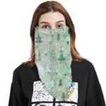 Green Christmas Trees, Cute, Doodle Face Covering Bandana (Triangle)