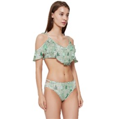 Ruffle Edge Tie Up Bikini Set	 