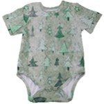 Green Christmas Trees, Cute, Doodle Baby Short Sleeve Bodysuit