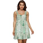 Green Christmas Trees, Cute, Doodle Ruffle Strap Babydoll Chiffon Dress