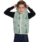 Green Christmas Trees, Cute, Doodle Kids  Stylish Hooded Puffer Vest