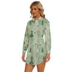 Womens Long Sleeve Shirt Dress 