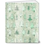 Green Christmas Trees, Cute, Doodle 8  x 10  Hardcover Notebook