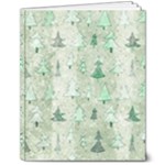 Green Christmas Trees, Cute, Doodle 8  x 10  Softcover Notebook