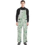 Green Christmas Trees, Cute, Doodle Men s Side Zip Front Pouch Ski And Snowboard Bib Pants	