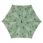 Green Christmas Trees, Cute, Doodle Automatic Folding Umbrella with Case (Small)