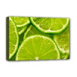 Lime Slices Close Up, Fresh, Fruit, Green Lemon Deluxe Canvas 18  x 12  (Stretched)