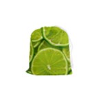 Lime Slices Close Up, Fresh, Fruit, Green Lemon Drawstring Pouch (Small)