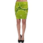 Lime Slices Close Up, Fresh, Fruit, Green Lemon Bodycon Skirt