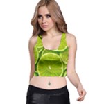 Lime Slices Close Up, Fresh, Fruit, Green Lemon Racer Back Crop Top