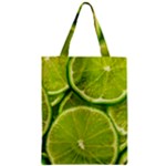 Lime Slices Close Up, Fresh, Fruit, Green Lemon Zipper Classic Tote Bag