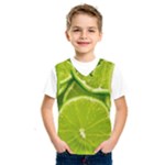 Lime Slices Close Up, Fresh, Fruit, Green Lemon Kids  Basketball Tank Top