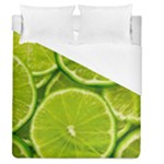 Lime Slices Close Up, Fresh, Fruit, Green Lemon Duvet Cover (Queen Size)