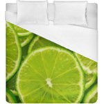 Lime Slices Close Up, Fresh, Fruit, Green Lemon Duvet Cover (King Size)