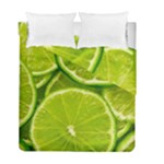 Lime Slices Close Up, Fresh, Fruit, Green Lemon Duvet Cover Double Side (Full/ Double Size)