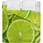 Lime Slices Close Up, Fresh, Fruit, Green Lemon Duvet Cover Double Side (King Size)