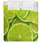 Lime Slices Close Up, Fresh, Fruit, Green Lemon Duvet Cover Double Side (California King Size)