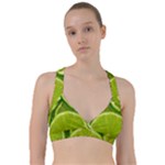 Lime Slices Close Up, Fresh, Fruit, Green Lemon Sweetheart Sports Bra