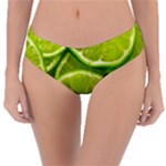 Lime Slices Close Up, Fresh, Fruit, Green Lemon Reversible Classic Bikini Bottoms