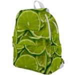 Lime Slices Close Up, Fresh, Fruit, Green Lemon Top Flap Backpack