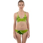 Lime Slices Close Up, Fresh, Fruit, Green Lemon Wrap Around Bikini Set