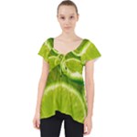 Lime Slices Close Up, Fresh, Fruit, Green Lemon Lace Front Dolly Top