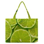 Lime Slices Close Up, Fresh, Fruit, Green Lemon Zipper Medium Tote Bag