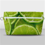 Lime Slices Close Up, Fresh, Fruit, Green Lemon Handbag Organizer