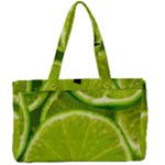 Lime Slices Close Up, Fresh, Fruit, Green Lemon Canvas Work Bag