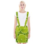 Lime Slices Close Up, Fresh, Fruit, Green Lemon Braces Suspender Skirt