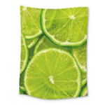 Lime Slices Close Up, Fresh, Fruit, Green Lemon Medium Tapestry