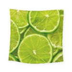 Lime Slices Close Up, Fresh, Fruit, Green Lemon Square Tapestry (Small)