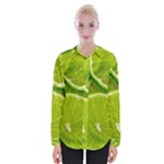 Lime Slices Close Up, Fresh, Fruit, Green Lemon Womens Long Sleeve Shirt