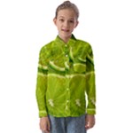 Lime Slices Close Up, Fresh, Fruit, Green Lemon Kids  Long Sleeve Shirt