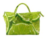 Lime Slices Close Up, Fresh, Fruit, Green Lemon Carry-on Travel Shoulder Bag